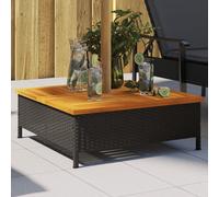 vidaxL Copertura Base Ombrellone Nera 70x70x25 cm Polyrattan e Acacia