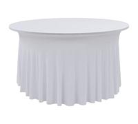 vidaXL Copertura Elastica per Tavolo con Gonna 2 pz 120x74 cm Bianco, tovaglie, copritavolo Elasticizzato, Copertura per Tavolo da Pranzo