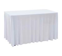 vidaXL Copertura Elastica per Tavolo con Gonna 2 pz 183x76x74cm Bianco