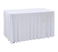 VIDAXL - Copertura Elastica Per Tavolo Con Gonna 2 Pz 183x76x74cm Bianco