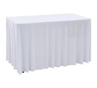 VIDAXL - Copertura Elastica Per Tavolo Con Gonna 2 Pz 243x76x74cm Bianco