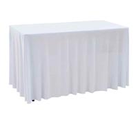 vidaXL Copertura Elastica per Tavolo con Gonna 2pz 120x6,5x74cm Bianco