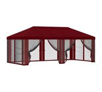 vidaXL Copertura Gazebo con Pareti Laterali Borgogna 600,5 x 300,5 cm, Tenda da giardino, ombreggiatura outdoor, gazebo, copertura per esterni, eventi in cortile