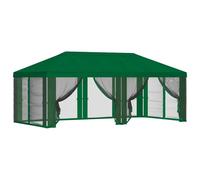 vidaXL Copertura Gazebo con Pareti Laterali Verde 600,5 x 300,5 cm, Tenda da giardino, ombreggiatura outdoor, gazebo, copertura per esterni, eventi in cortile