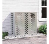 vidaXL Copertura per Condizionatore in Acciaio Zincato 110 x 50 x 105 cm Design Industriale per Esterni, Scudo Protettivo Resistente al Calore per unità HVAC, Facile da Manutentere e Versatile