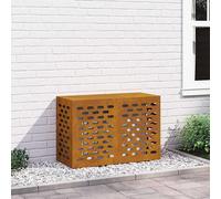 vidaXL Cortenstahl - Copertura per condizionatore d'aria, superficie stagionata, 90 x 40 x 60 cm, design industriale, protezione di lunga durata, per esterni, climatizzatore, resistente agli agenti