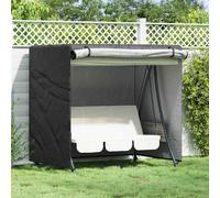 vidaXL Copertura per mobili da Giardino in Tessuto 420D, 175 x 125 x 160 cm, Nera, Liscia, Impermeabile, Resistente ai Raggi UV, Stile Contemporaneo, Design Opaco, per Proteggere Il Giardino e la Te