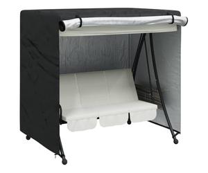 vidaXL Copertura per Dondolo da Esterno Nero, Copertura per Altalena da Giardino e terrazzo, Rettangolare, Resistente, Impermeabile, per Tutte Le Stagioni