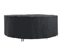 vidaXL Copertura per mobili da esterno, moderna, 420D, 244 x 85 cm, colore nero, impermeabile, resistente ai raggi UV, forma rotonda, protegge set da giardino e terrazza, uso elegante primavera