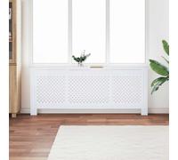 vidaXL Copertura per Radiatore Bianca in MDF 205 cm