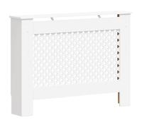 vidaXL Copertura per Radiatore Decorativa Copri Termosifone Protezione Riscaldamento Copertura Stufa Bianco Opaco 112x19x81,5 cm in MDF