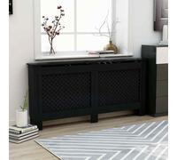 vidaXL Copertura per Radiatore Nera 172x19x81 cm in MDF