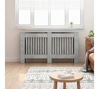 vidaXL Copriradiatore grigio cemento 152 x 19 x 81,5 cm legno di ingegneria, copriradiatore rettangolare moderno, protezione elegante, legno progettato, sicurezza per bambini per il riscaldamento