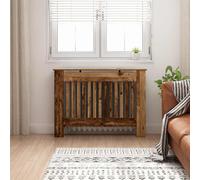vidaXL Copriradiatore in legno antico 112 x 19 x 81,5 cm, copertura rettangolare moderna, protezione elegante, legno progettato, sicurezza per bambini per il riscaldamento