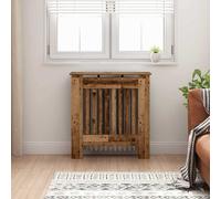 vidaXL Copriradiatore in legno antico, 78 x 19 x 81,5 cm, in legno di ingegneria, rettangolare, moderno, protezione elegante, legno progettato, sicurezza per bambini per il riscaldamento