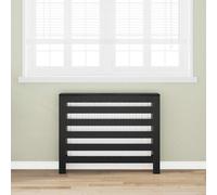 vidaXL Radiatorafdekking Zwart eiken 104 x 20 x 82 cm Bewerkt hout