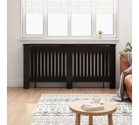 vidaXL Copriradiatore in rovere nero, 172 x 19 x 81,5 cm, in legno di ingegneria, copertura rettangolare moderna, protezione elegante, legno progettato, sicurezza per bambini per il riscaldamento
