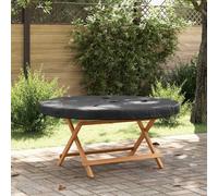 vidaXL Copertura rotonda per mobili da esterno 122 x 10 cm, nera 420D, tessuto Oxford resistente alle intemperie, protezione UV, impermeabile, per terrazza e giardino. Nessun montaggio richiesto