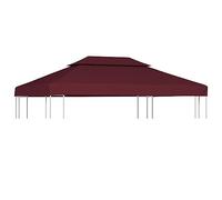 AX Ricambio Tetto Copertura Superiore Gazebo 4x3m Bordeaux Senza Telaio 0K 44761
