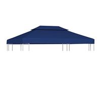 vidaXL Copertura Superiore per Gazebo a 2 Strati 310 g/m² Blu Tetto Tendone