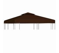 Copertura Superiore per Gazebo a 2 Strati 310g/m² 3x3m Marrone