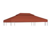 vidaXL Copertura Superiore per Gazebo a 2 Strati Resistente Tetto per Tendone Protezione Tenda da Giardino in Poliestere e PVC 310g/m² 4x3m Terracotta