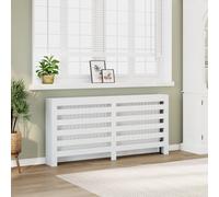 vidaXL Copertura Termosifone Bianca 175x20x82 cm in Legno Multistrato