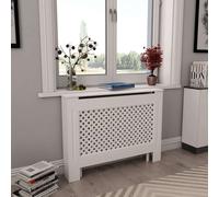 Coperture per radiatori 2 pz bianche 112x19x81,5 cm in mdf
