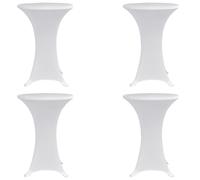 vidaXL Coperture Verticali per Tavolo 4 pz Ø70 cm Bianco Elastico