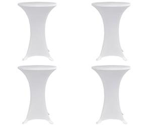 vidaXL Coperture Verticali per Tavolo 4 pz Ø70 cm Bianco Elastico
