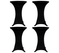 vidaXL Coperture Verticali per Tavolo 4 pz Ø70 cm Nero Elastico
