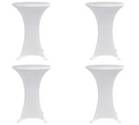 vidaXL Coperture Verticali per Tavolo 4 pz Ø80 cm Bianco Elastico