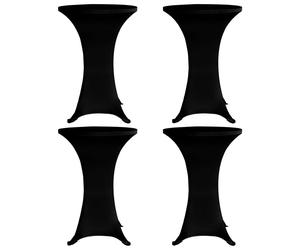 vidaXL Coperture Verticali per Tavolo 4 pz Ø80 cm Nero Elastico