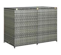 vidaXL Copri Bidone Rifiuti Doppio Copertura per Pattumiera Protezione per Secchio della Spazzatura Accessorio Antracite 148x77x111 cm Polyrattan