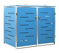 vidaXL Copri Bidoni Pattumiera Doppia 138x77,5x112,5 cm Acciaio Inox