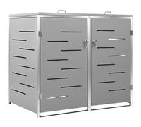 Copri Bidoni Pattume Doppio 138x77,5x115,5cm Acciaio Inox