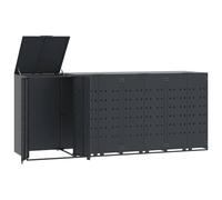 vidaXL - Copribidone con Ruote 4 Bidoni Antracite 276x79x117cm Acciaio