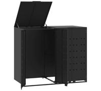 vidaXL - Copribidone con Ruote per 2 Bidoni Nera 138x79x117cm in Acciaio