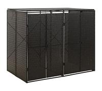 vidaXL Copribidone Doppio Nero 140x80x117 cm in Polyrattan