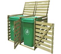 vidaXL Copribidone Doppio per Spazzatura 240 L in Legno Impregnato