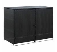 AX Copri Bidone Spazzatura x2Bidoni Coperchi 148x80x111cm Nero Outlet New 43887