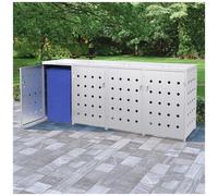 vidaXL Copribidone per Spazzatura Quadruplo 240 L in Acciaio Inox