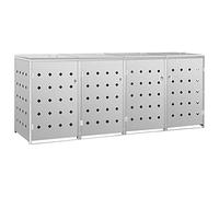 vidaXL Copribidone per Spazzatura Quadruplo 240 L in Acciaio Inox