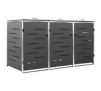 vidaXL Copribidone per Spazzatura Triplo 207x77,5x112,5cm Acciaio Inox