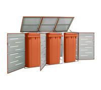 vidaXL Copribidone per Spazzatura Singolo 69x77,5x112,5cm Acciaio Inox