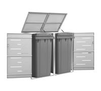 Copri Bidoni Pattume Doppio 138x77,5x115,5cm Acciaio Inox