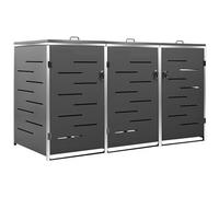 Copribidone per Spazzatura Triplo 207x77,5x115 cm Acciaio Inox