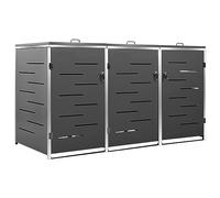 Copribidone per Spazzatura Triplo 207x77,5x115 cm Acciaio Inox
