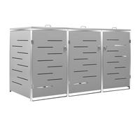 Copribidone per Spazzatura Triplo 207x77,5x115 cm in Acciaio Inox