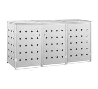 Copribidone per Spazzatura Triplo 240 L in Acciaio Inox
